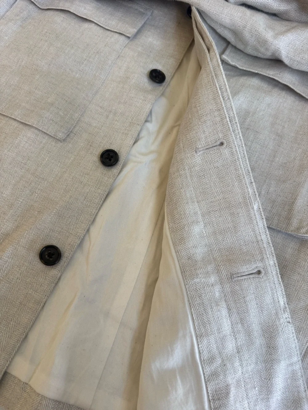 Handsome Banana Republic Beige Linen-Blend Shirt Jacket Men’s Small